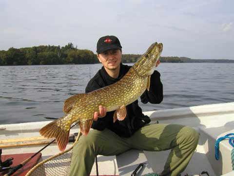 Jonas Hansen med 5.5 kg gedde fra Esrum s